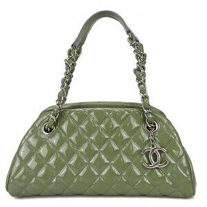 CHANEL Green Logo Shoulder Bag